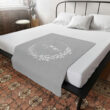 From The Dog Farm (gray, white reversed) Plush Fleece Blanket - Image 4