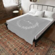 From The Dog Farm (gray, white reversed) Plush Fleece Blanket - Image 9