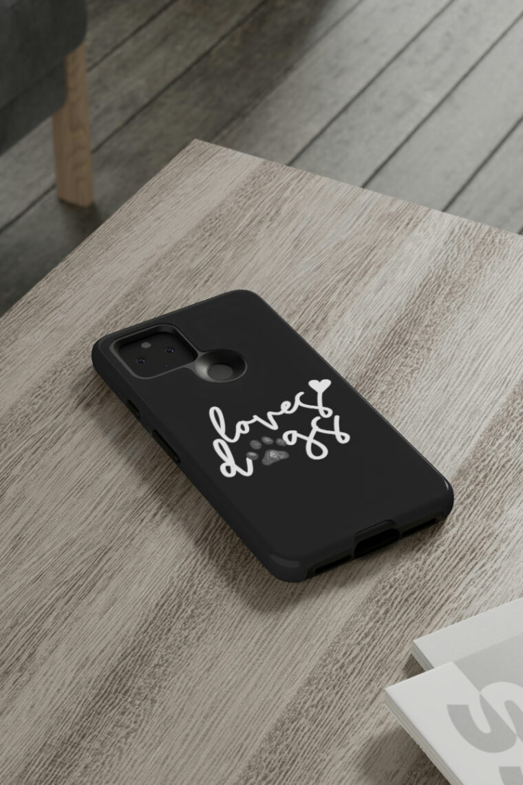 Loves Dogs (black, white logo) Tough Phone Cases - Image 66