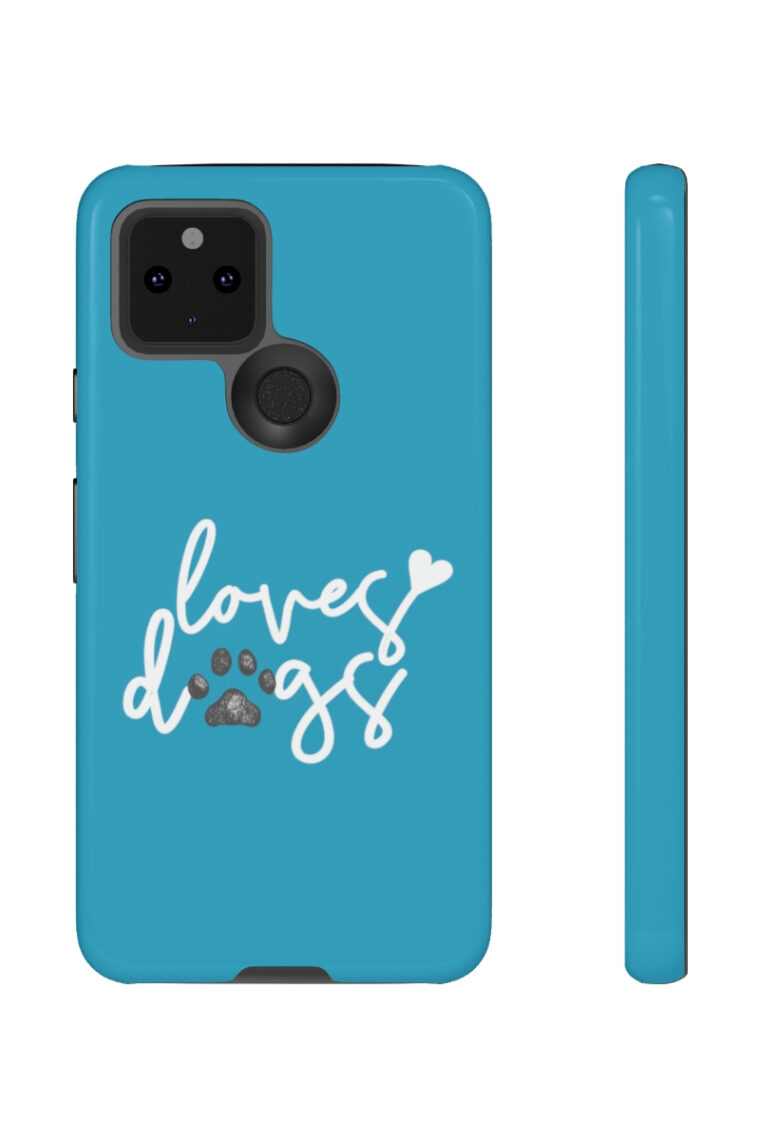 Loves Dogs (turquoise, white logo) Tough Phone Cases - Image 65