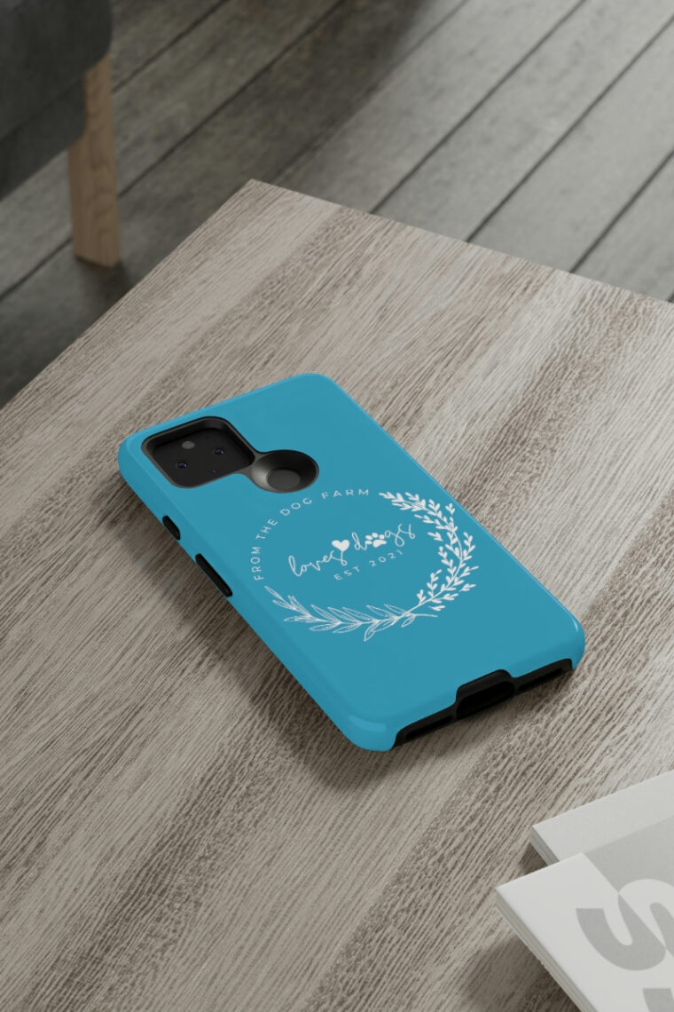 From The Dog Farm (turquoise, white logo) Tough Phone Cases - Image 66