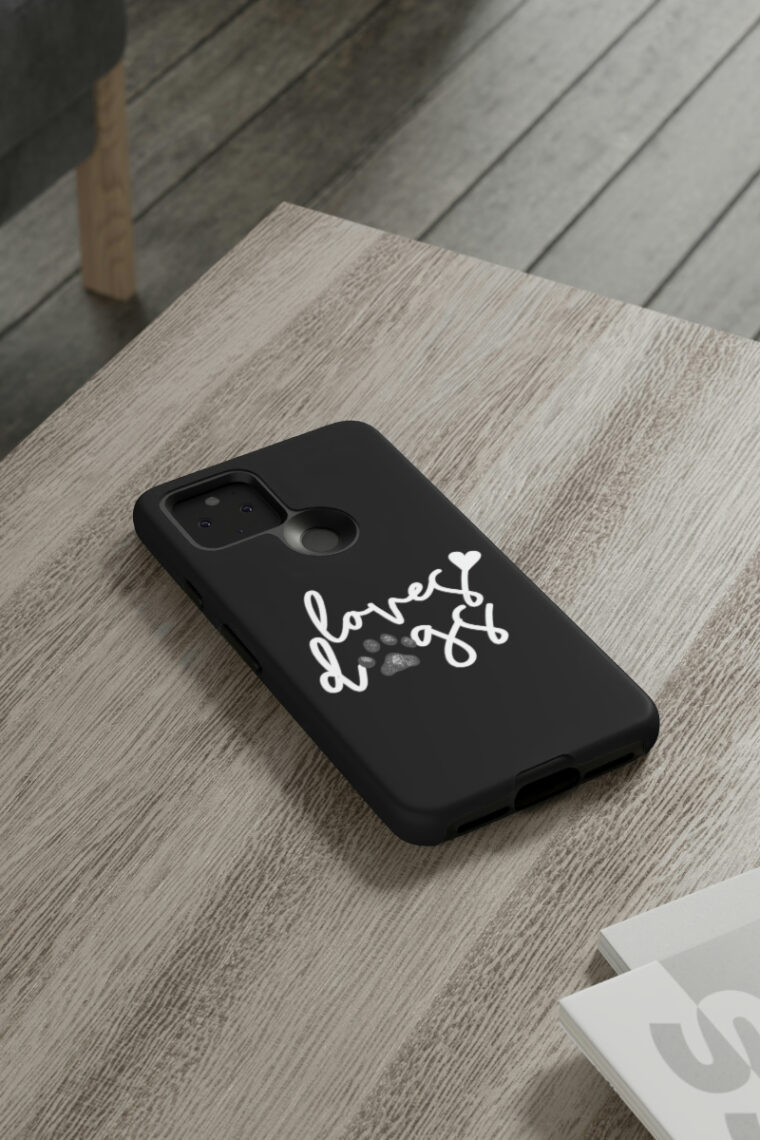 Loves Dogs (black, white logo) Tough Phone Cases - Image 68