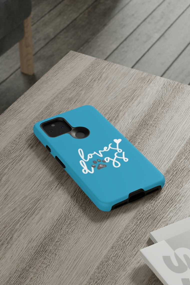 Loves Dogs (turquoise, white logo) Tough Phone Cases - Image 68