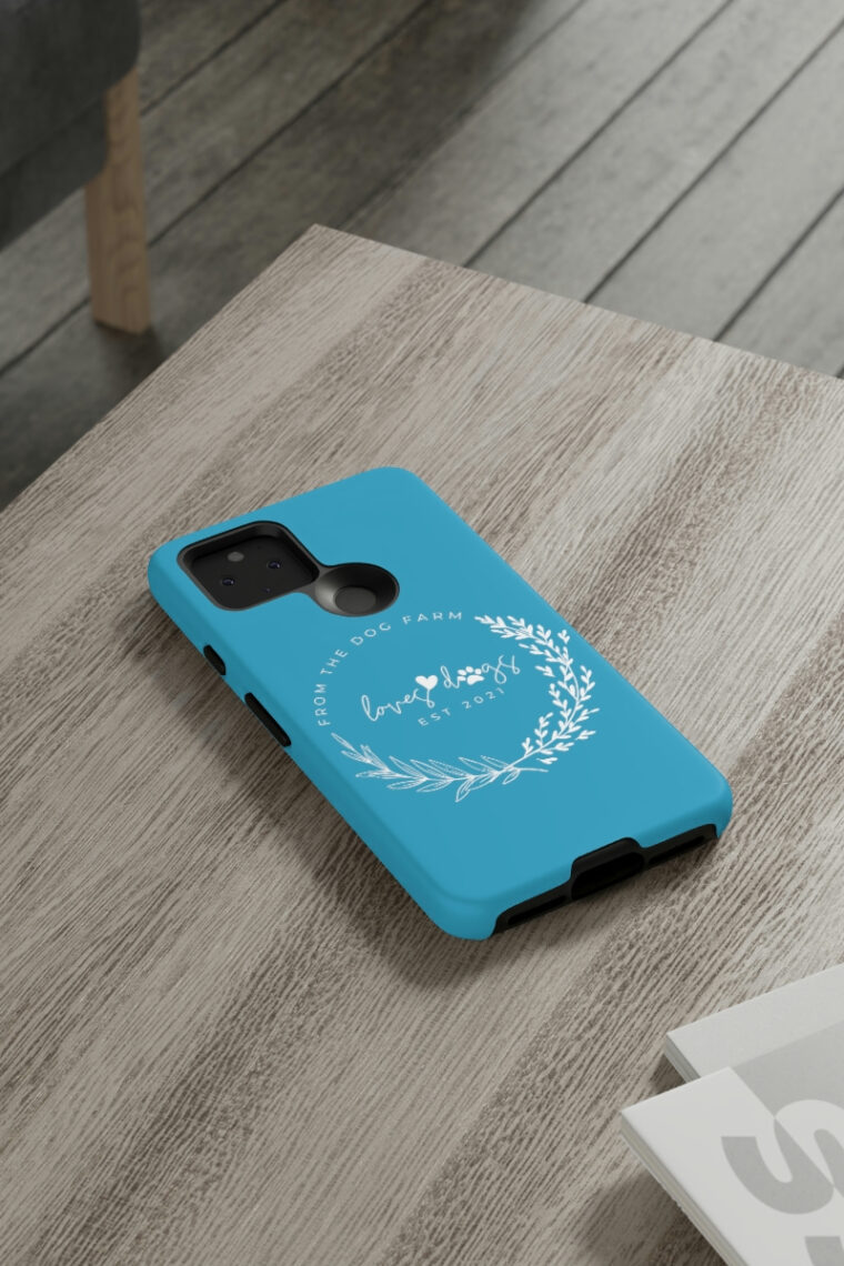 From The Dog Farm (turquoise, white logo) Tough Phone Cases - Image 68