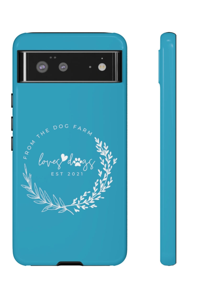 From The Dog Farm (turquoise, white logo) Tough Phone Cases - Image 3