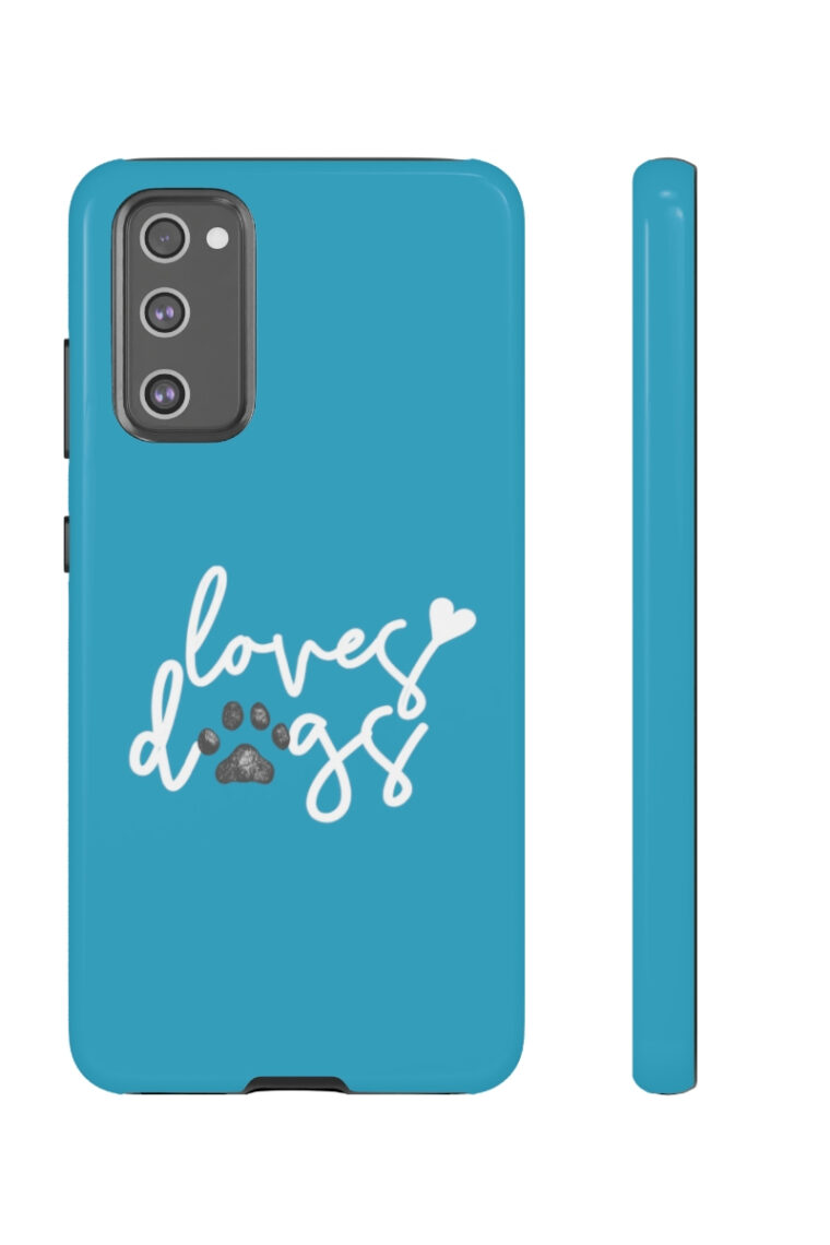 Loves Dogs (turquoise, white logo) Tough Phone Cases - Image 69