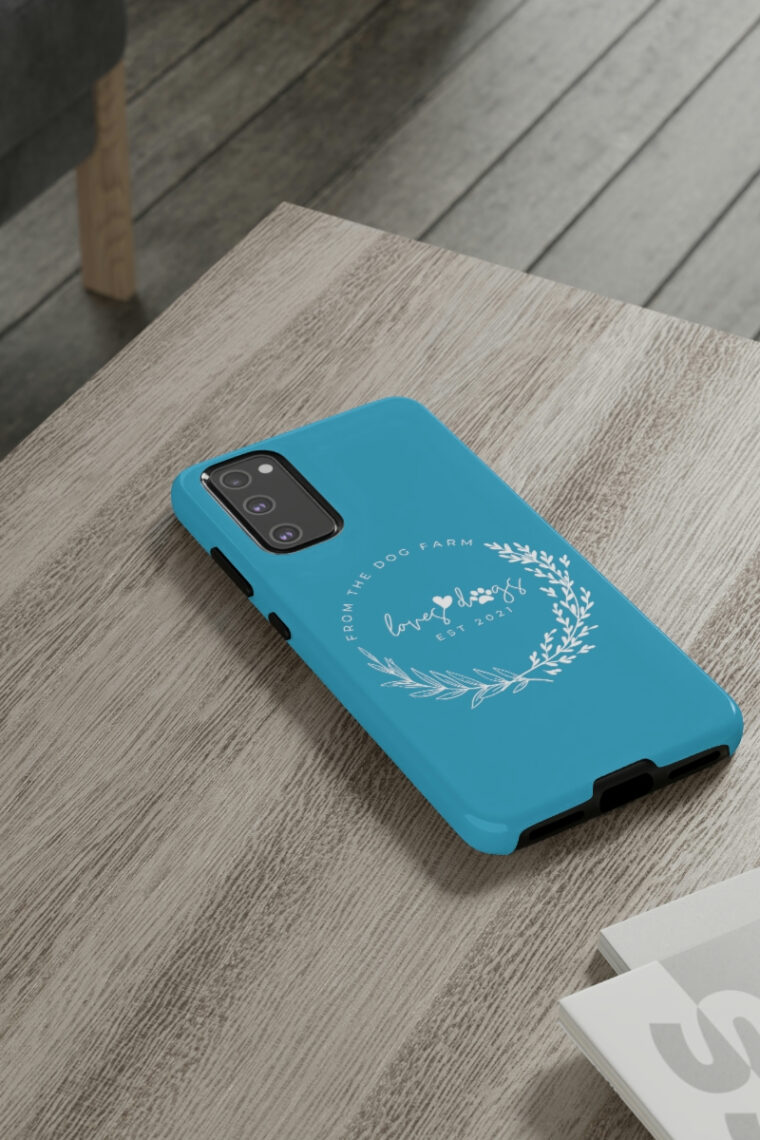 From The Dog Farm (turquoise, white logo) Tough Phone Cases - Image 70