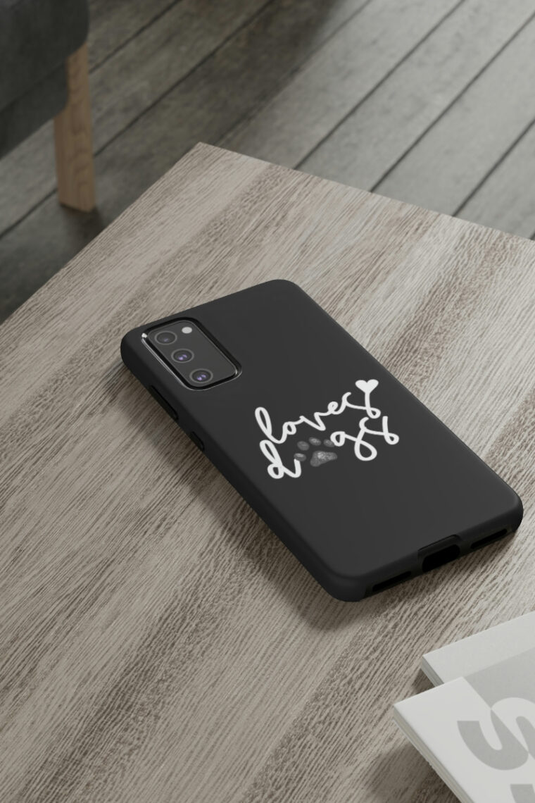 Loves Dogs (black, white logo) Tough Phone Cases - Image 72