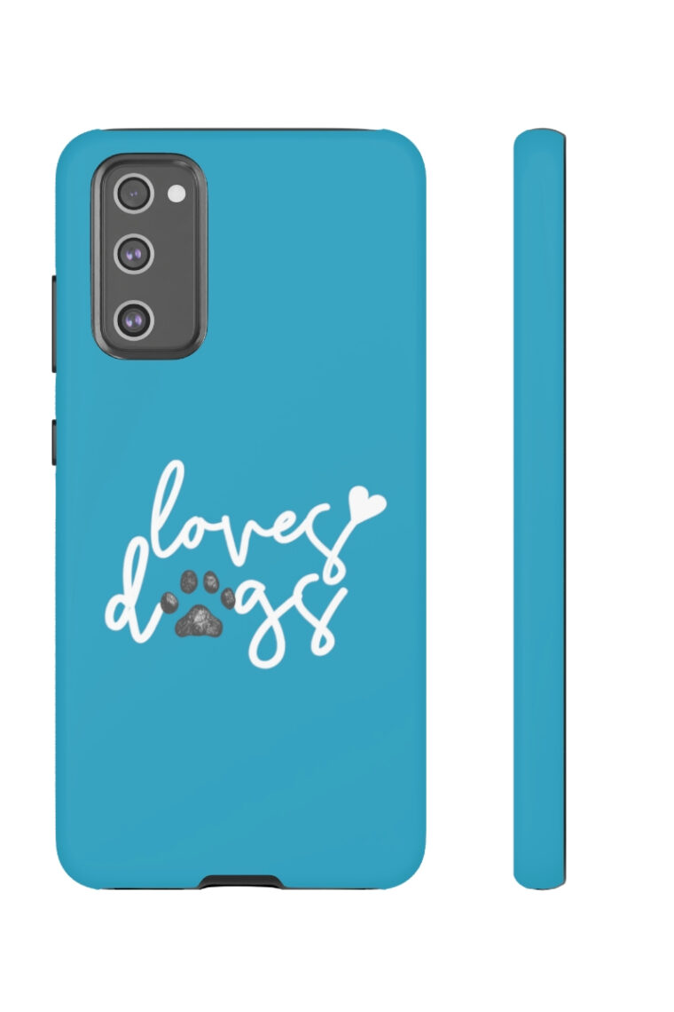 Loves Dogs (turquoise, white logo) Tough Phone Cases - Image 71