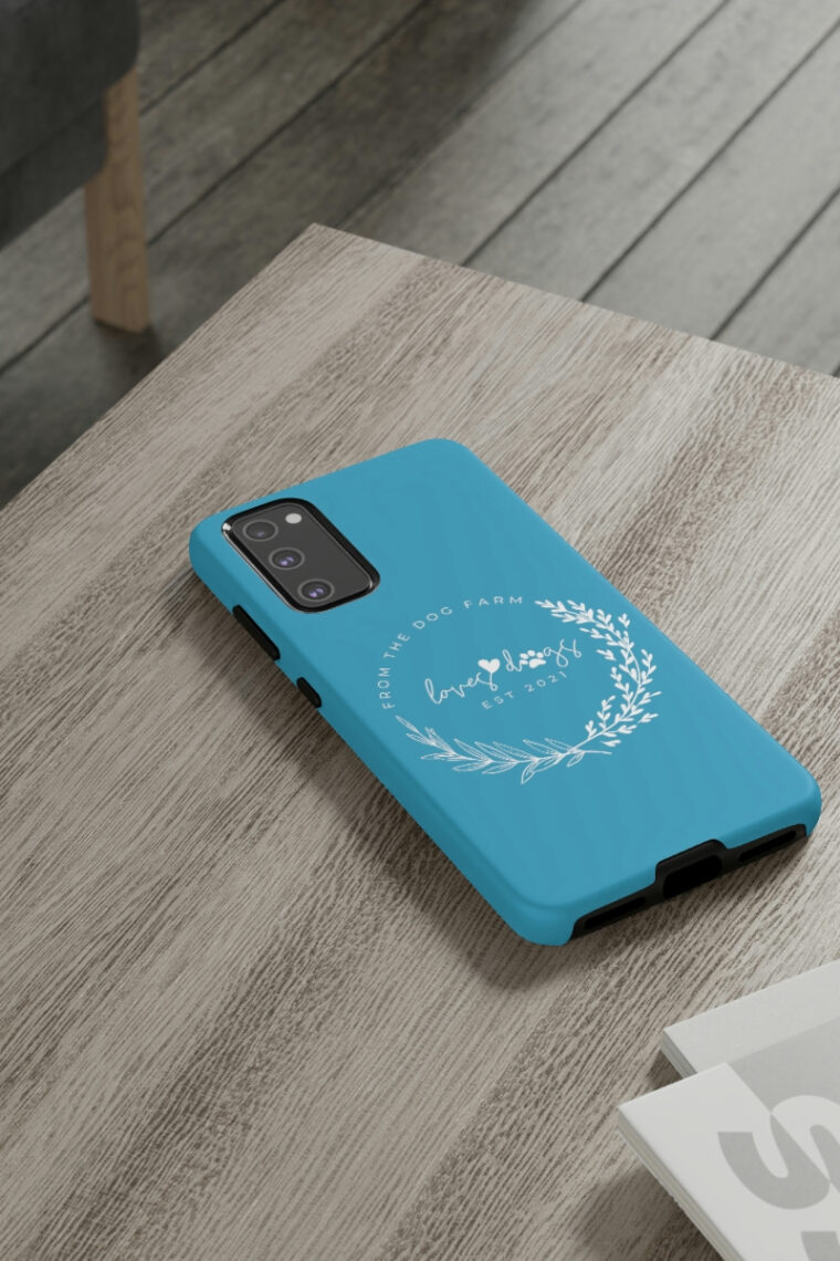 From The Dog Farm (turquoise, white logo) Tough Phone Cases - Image 72