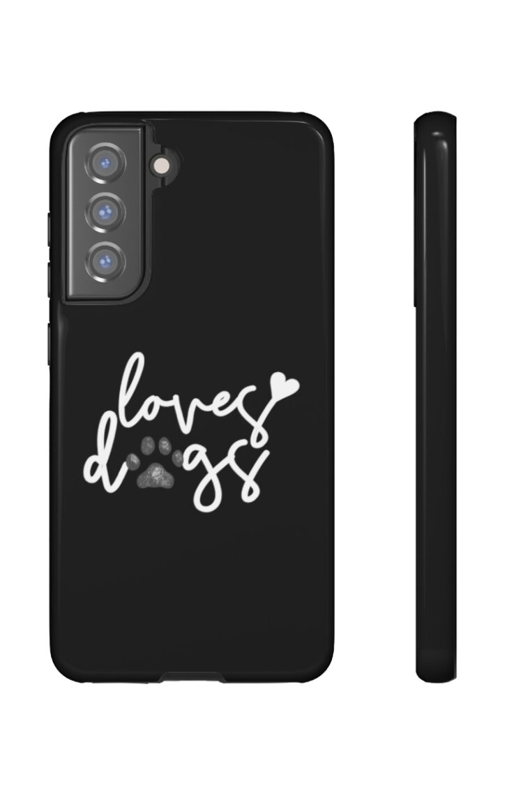 Loves Dogs (black, white logo) Tough Phone Cases - Image 73