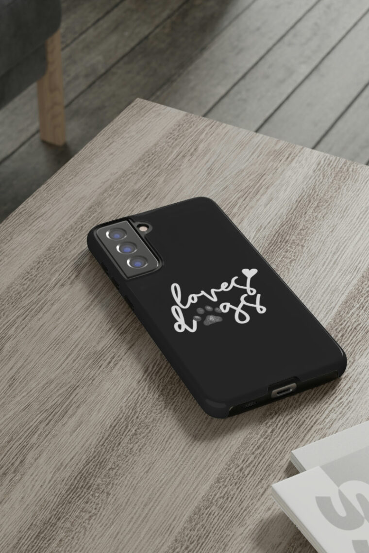 Loves Dogs (black, white logo) Tough Phone Cases - Image 74