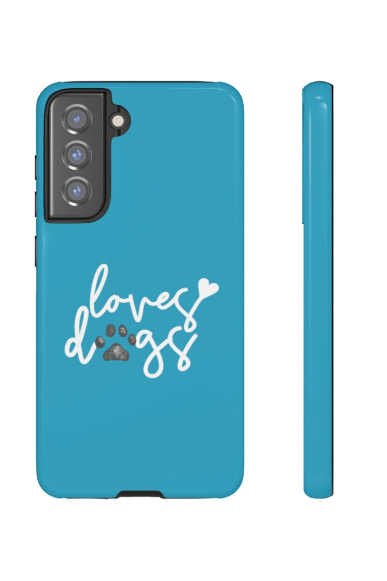 Loves Dogs (turquoise, white logo) Tough Phone Cases - Image 73