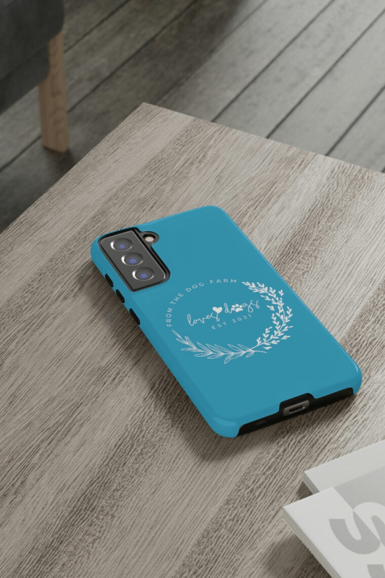 From The Dog Farm (turquoise, white logo) Tough Phone Cases - Image 74