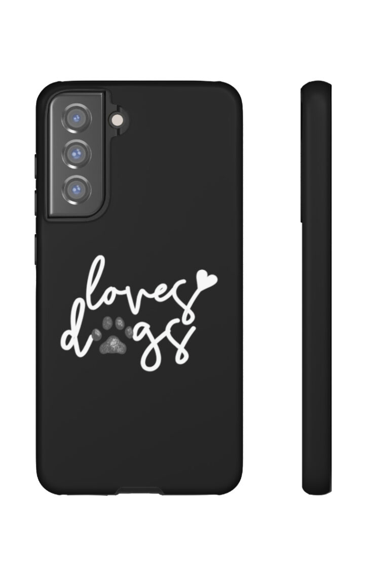 Loves Dogs (black, white logo) Tough Phone Cases - Image 75