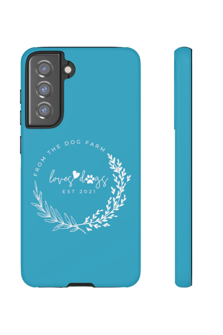 From The Dog Farm (turquoise, white logo) Tough Phone Cases - Image 75