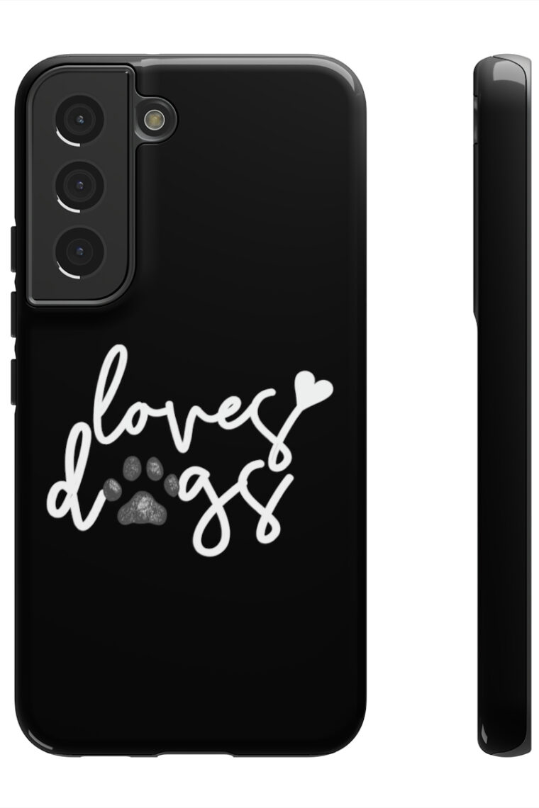 Loves Dogs (black, white logo) Tough Phone Cases - Image 49