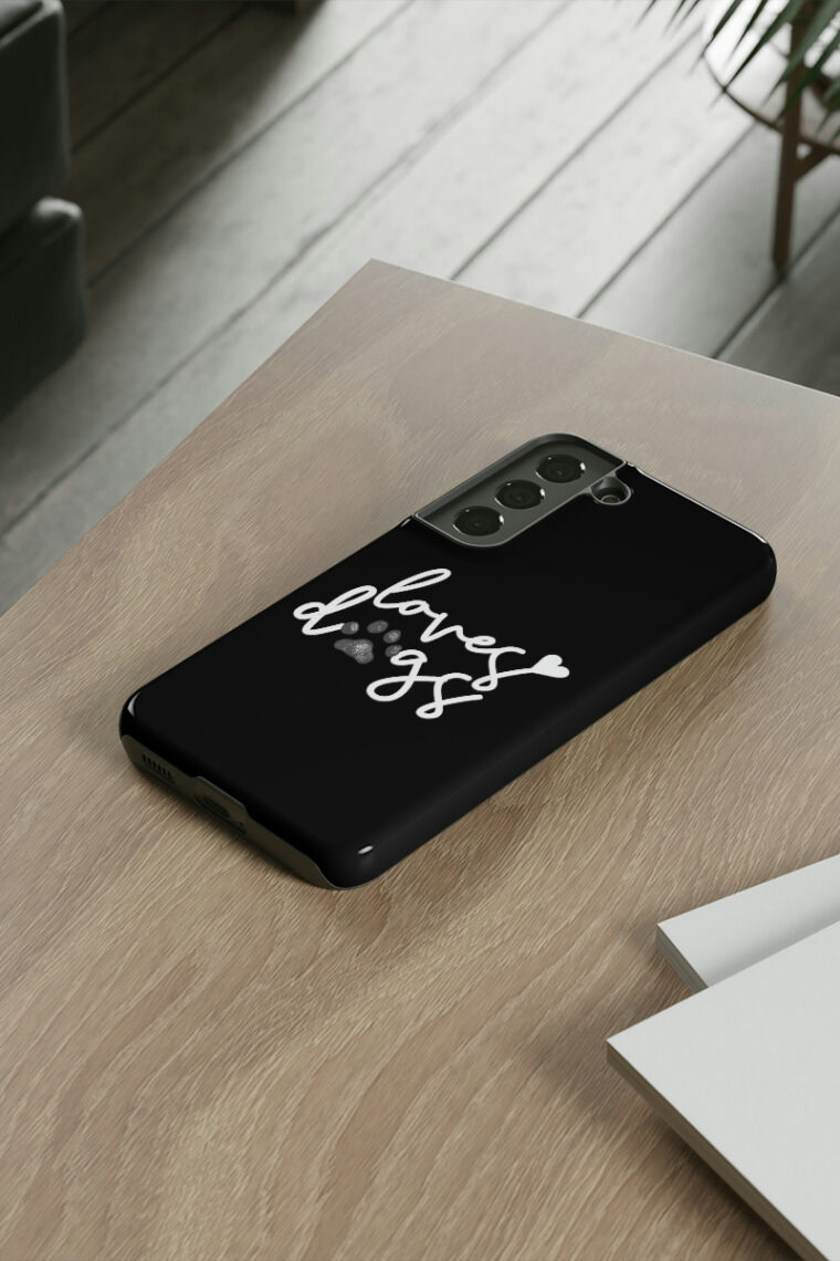 Loves Dogs (black, white logo) Tough Phone Cases - Image 50