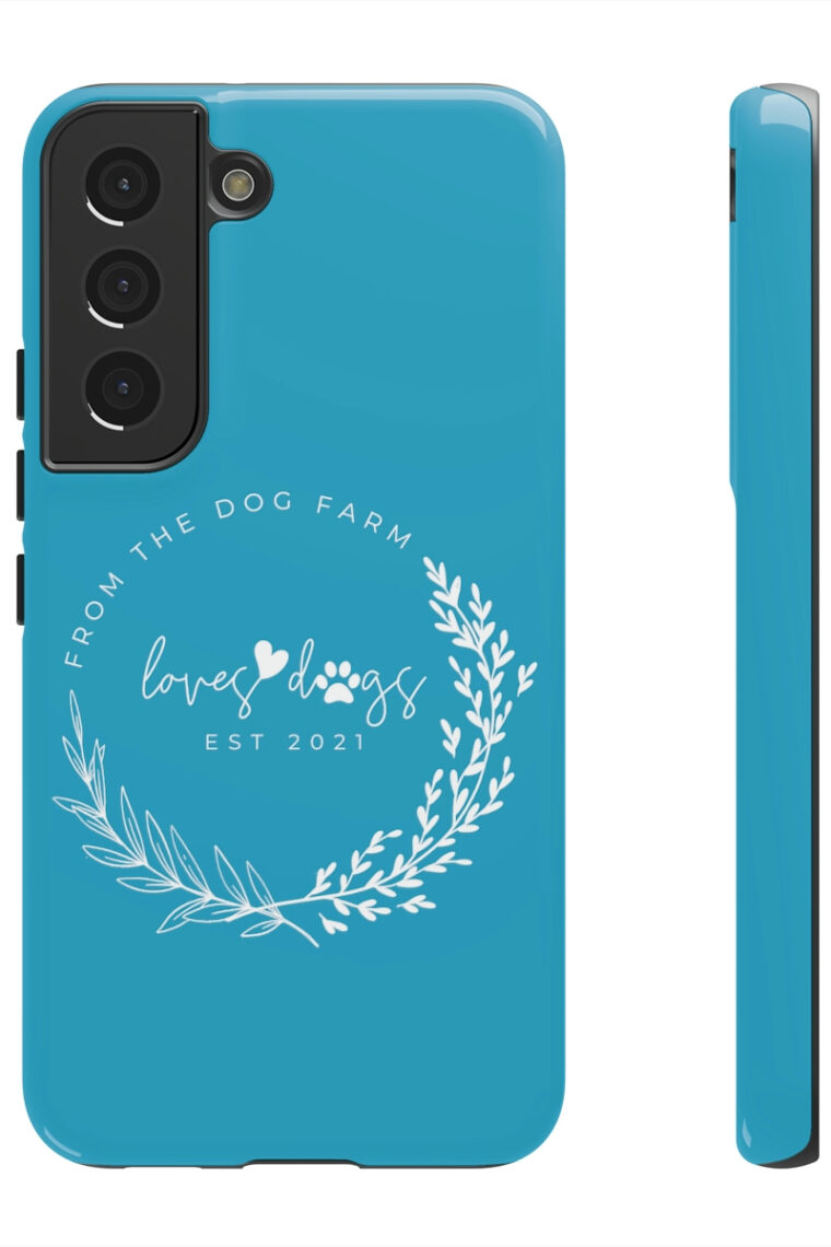 From The Dog Farm (turquoise, white logo) Tough Phone Cases - Image 49