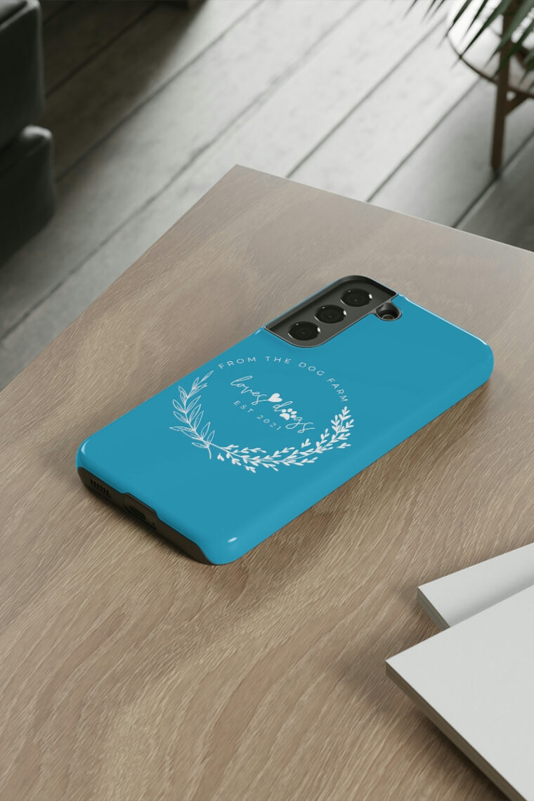 From The Dog Farm (turquoise, white logo) Tough Phone Cases - Image 50