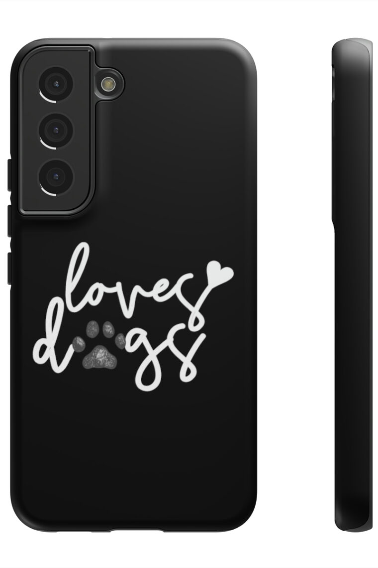 Loves Dogs (black, white logo) Tough Phone Cases - Image 51