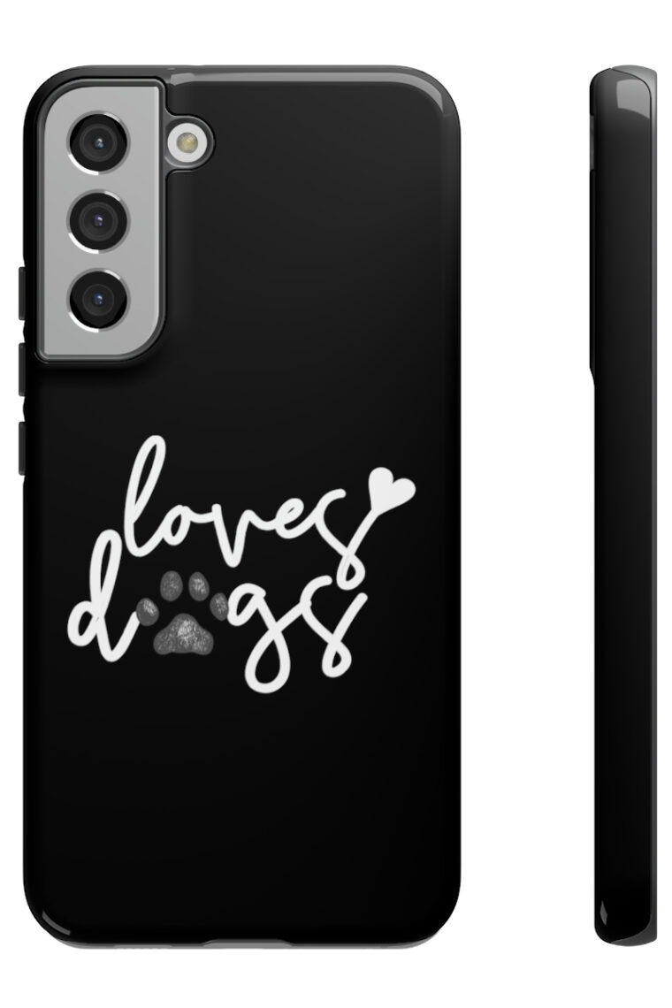 Loves Dogs (black, white logo) Tough Phone Cases - Image 57