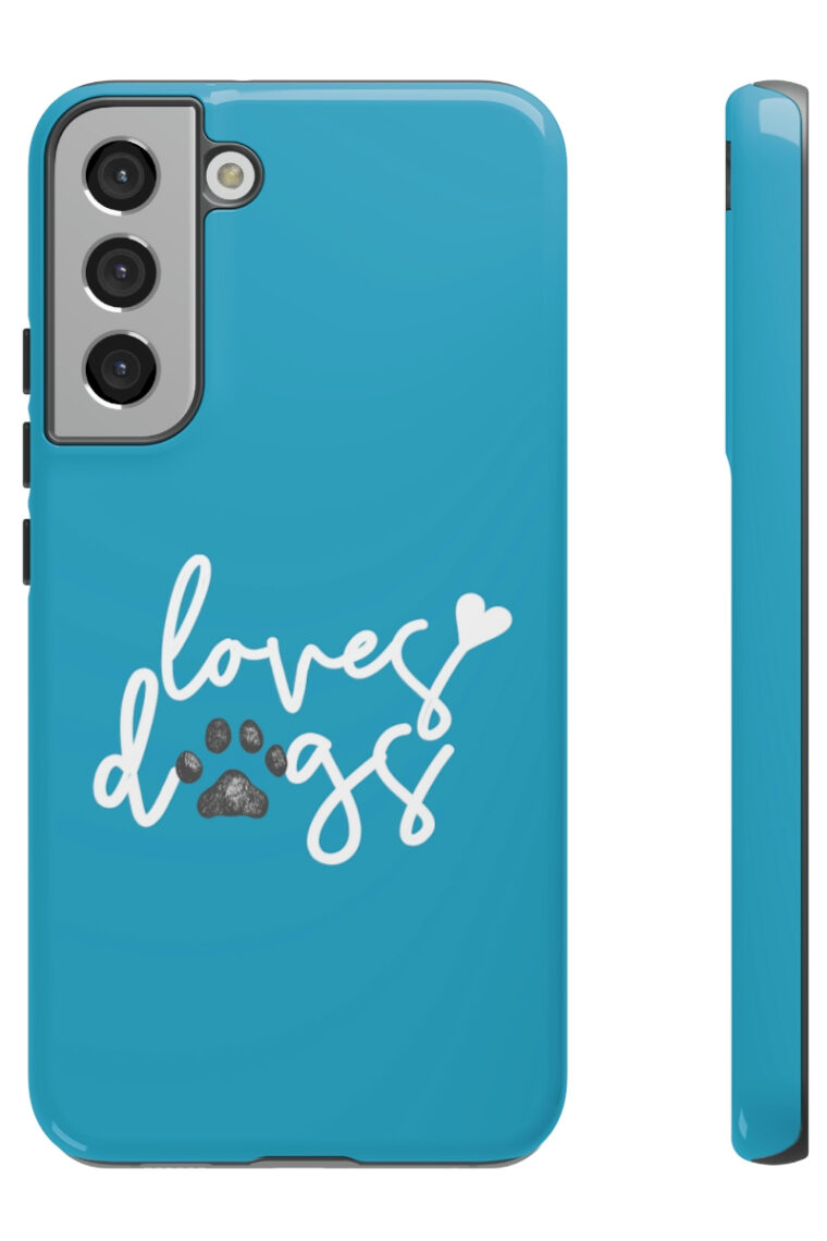 Loves Dogs (turquoise, white logo) Tough Phone Cases - Image 57