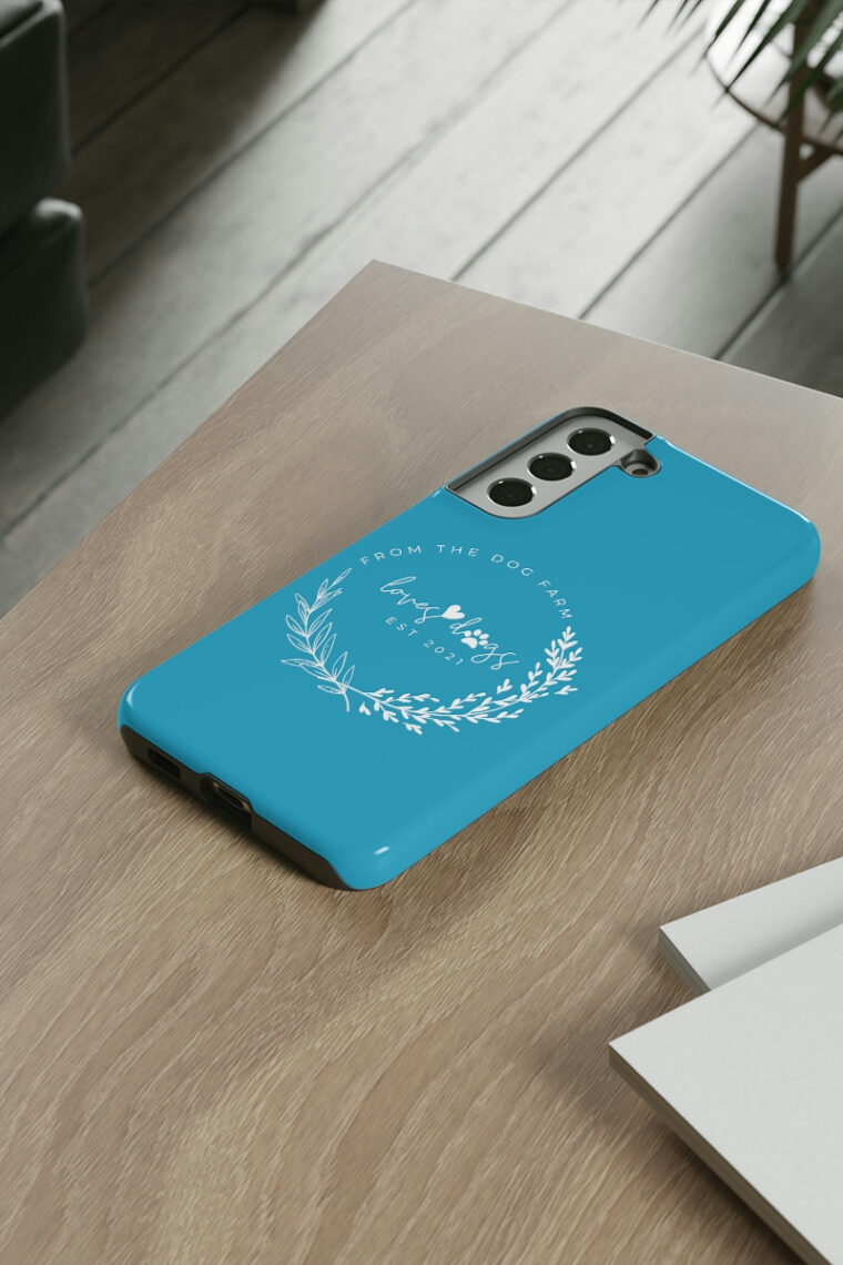 From The Dog Farm (turquoise, white logo) Tough Phone Cases - Image 58