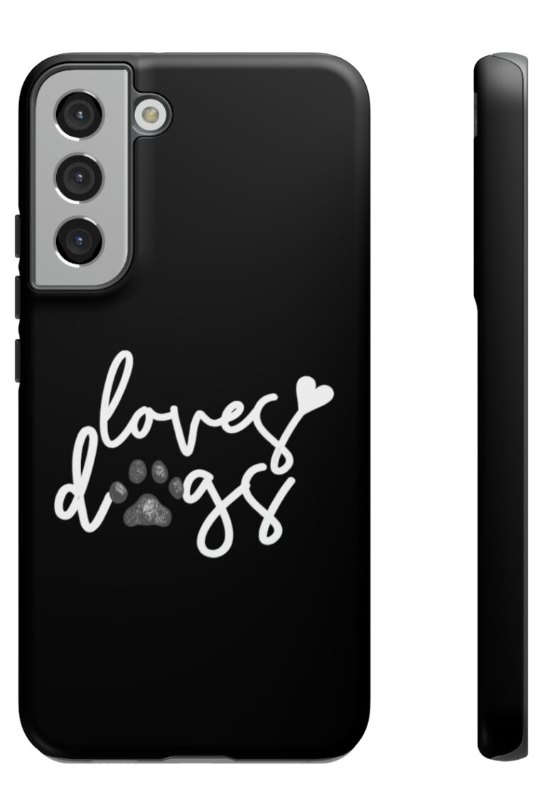 Loves Dogs (black, white logo) Tough Phone Cases - Image 59