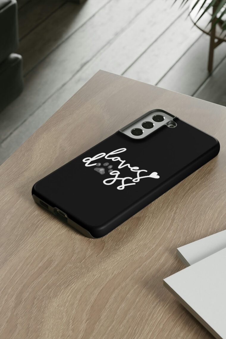 Loves Dogs (black, white logo) Tough Phone Cases - Image 60