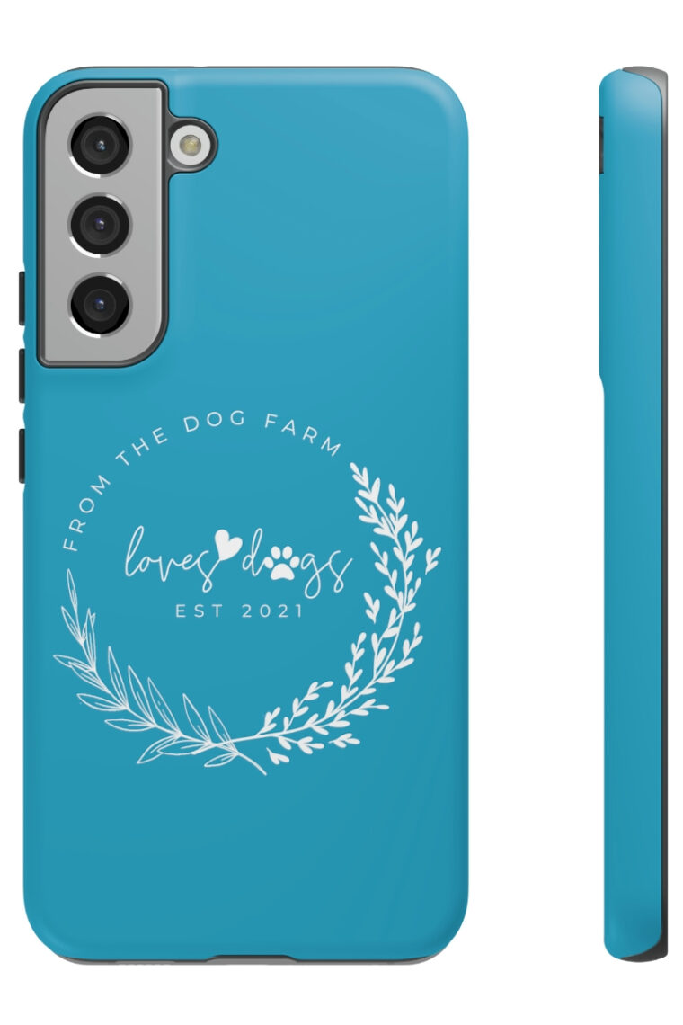 From The Dog Farm (turquoise, white logo) Tough Phone Cases - Image 59