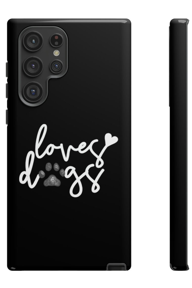 Loves Dogs (black, white logo) Tough Phone Cases - Image 61