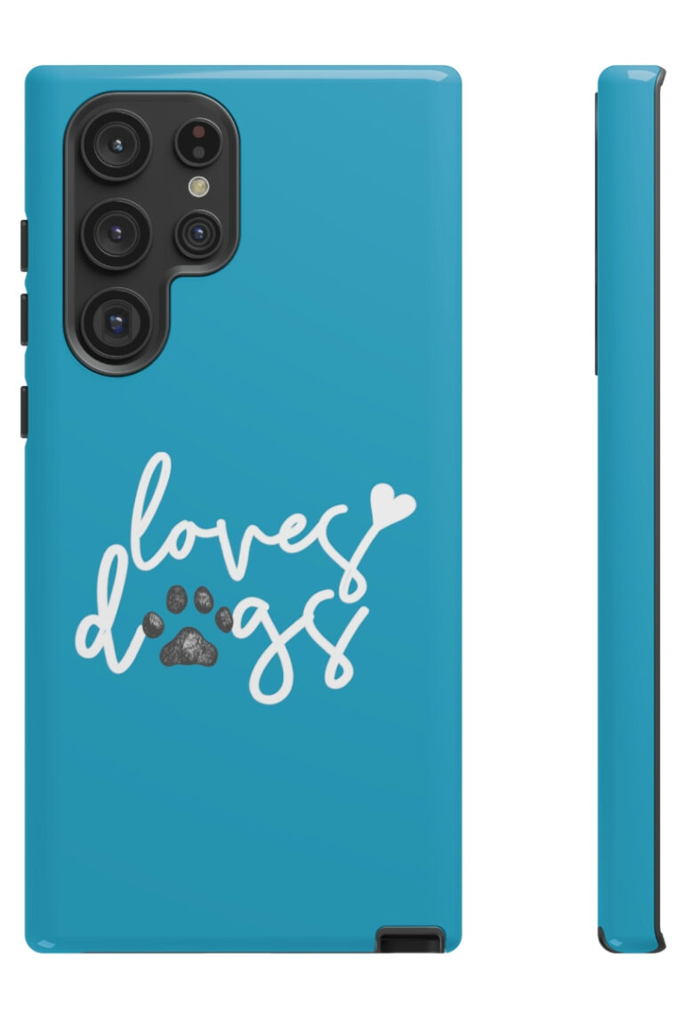 Loves Dogs (turquoise, white logo) Tough Phone Cases - Image 61