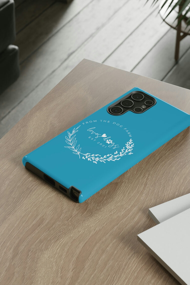 From The Dog Farm (turquoise, white logo) Tough Phone Cases - Image 62