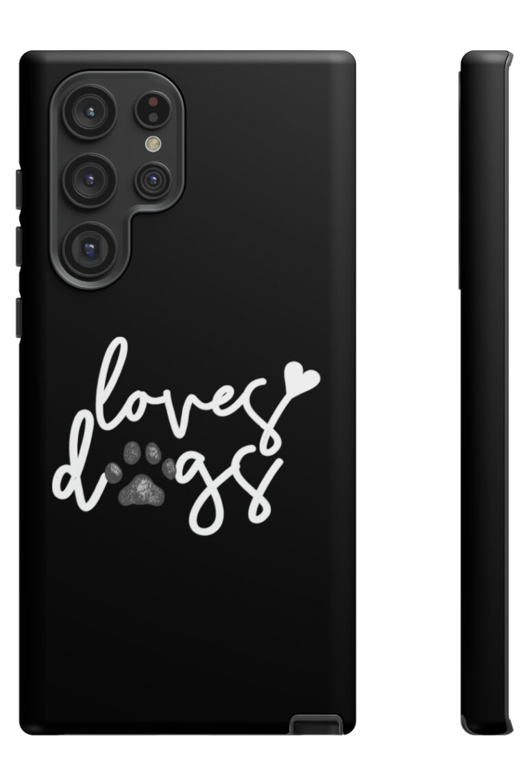 Loves Dogs (black, white logo) Tough Phone Cases - Image 63