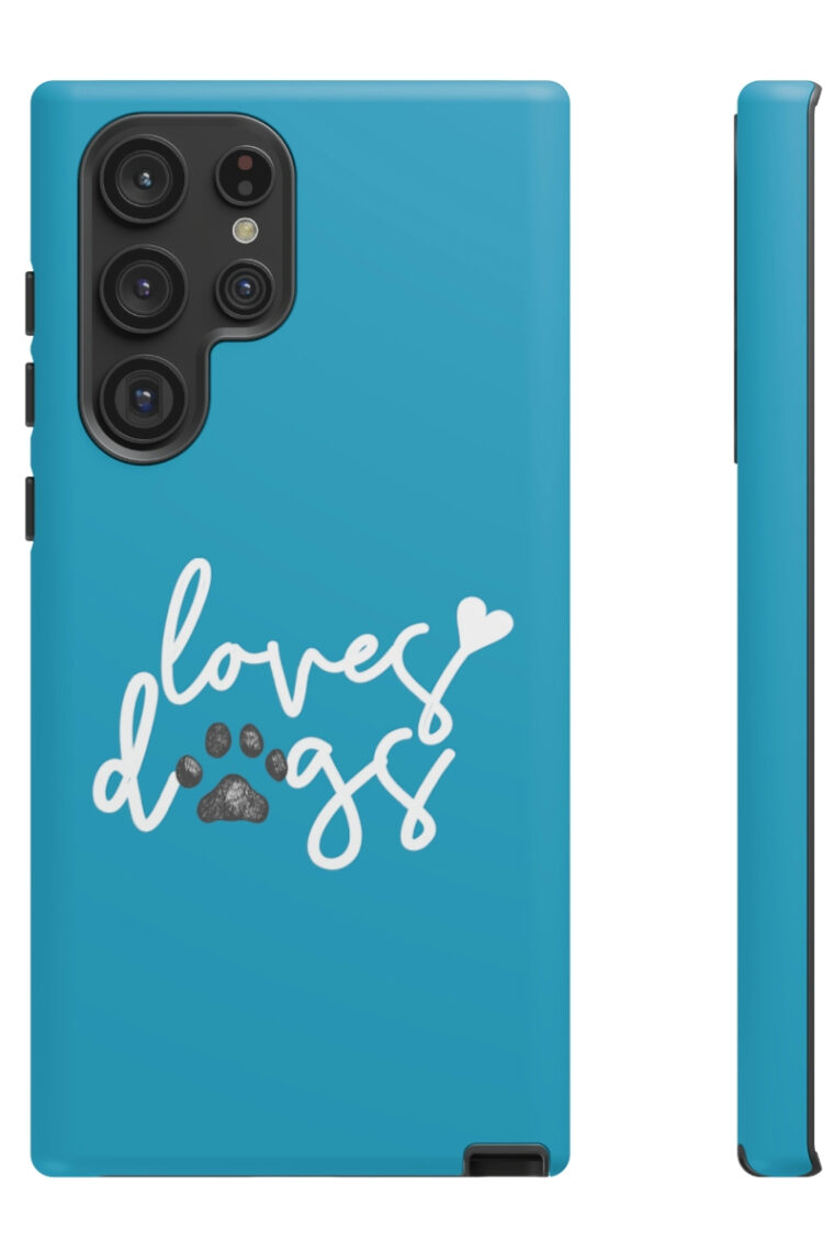 Loves Dogs (turquoise, white logo) Tough Phone Cases - Image 63