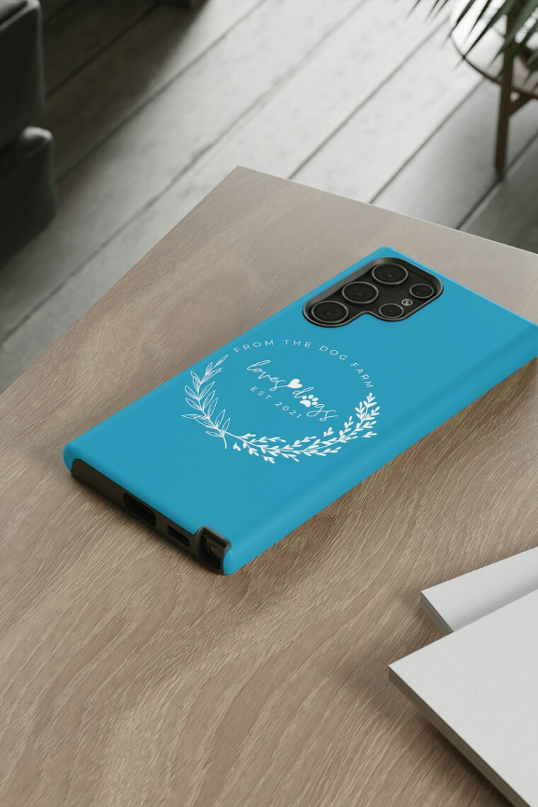 From The Dog Farm (turquoise, white logo) Tough Phone Cases - Image 64