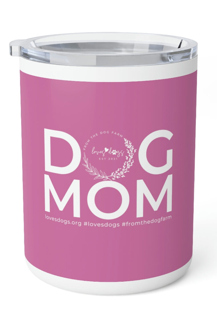 Dog Mom (white logo) Insulated Coffee Mug, 10oz