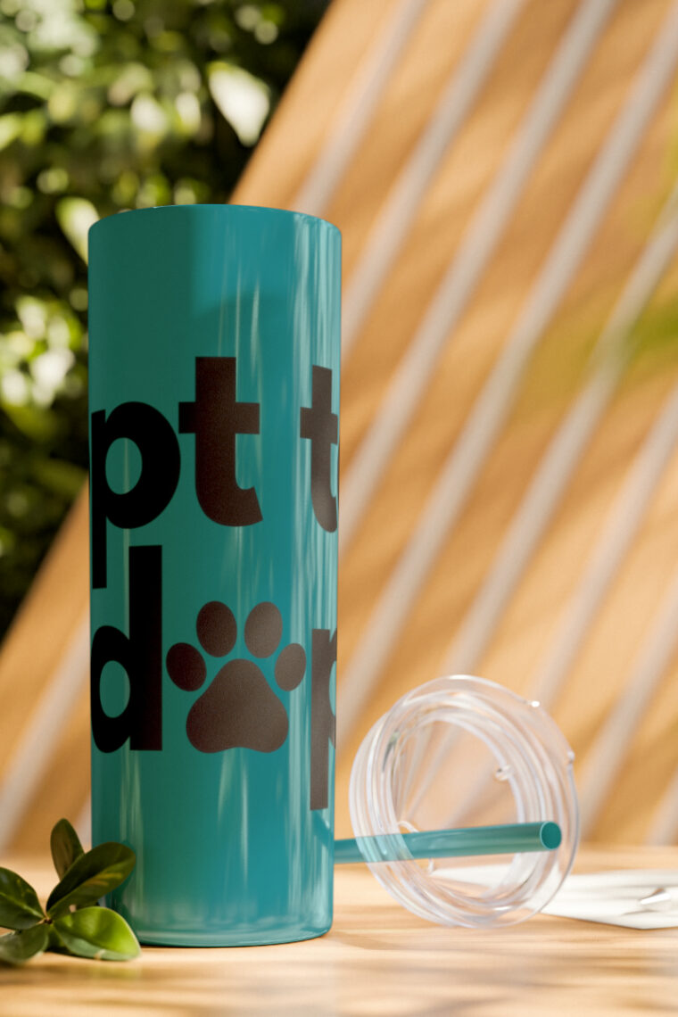 "Opt to Adopt" Skinny Tumbler with Straw, 20oz - Image 27