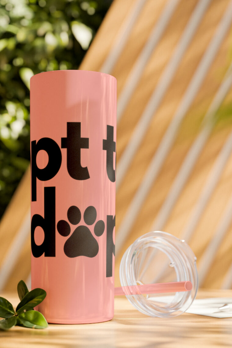 "Opt to Adopt" Skinny Tumbler with Straw, 20oz - Image 36