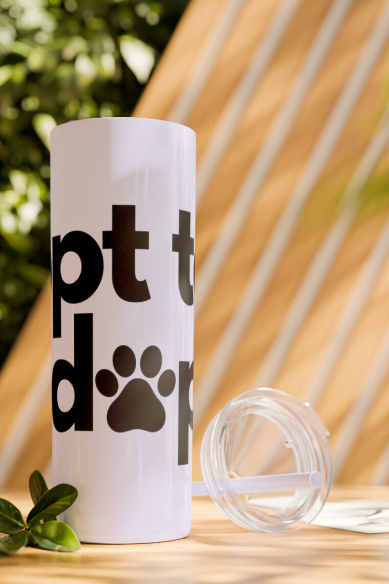 "Opt to Adopt" Skinny Tumbler with Straw, 20oz - Image 54