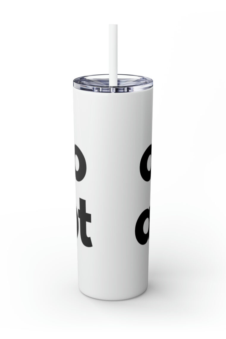 "Opt to Adopt" Skinny Tumbler with Straw, 20oz - Image 3