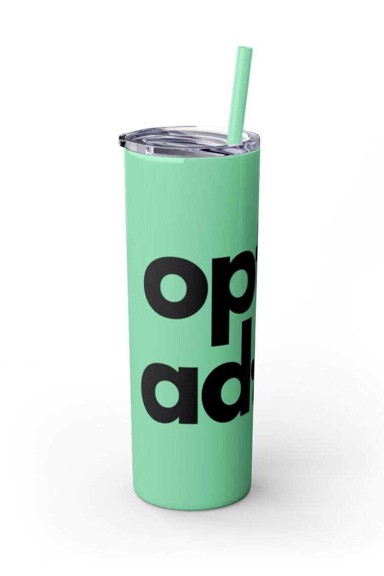 "Opt to Adopt" Skinny Tumbler with Straw, 20oz - Image 38