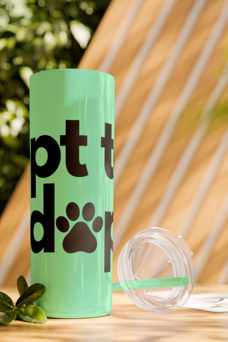 "Opt to Adopt" Skinny Tumbler with Straw, 20oz - Image 45